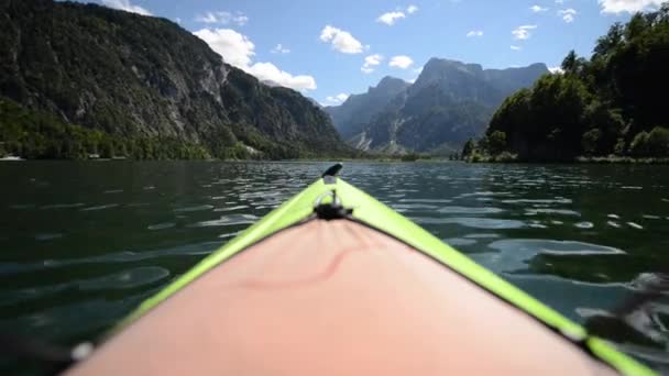 Kajaktur Natursköna Sjön Österrike — Stockvideo