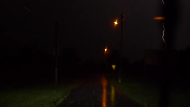 Nighttime Storm Lightnings Relâmpagos Câmera Lenta — Vídeo de Stock