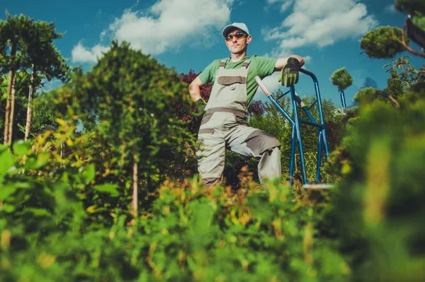 Feliz jardinero caucásico — Foto de Stock