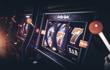 Row of Vegas Slot Machine clipart