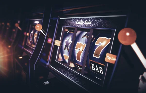 Игровой автомат Row of Vegas — стоковое фото