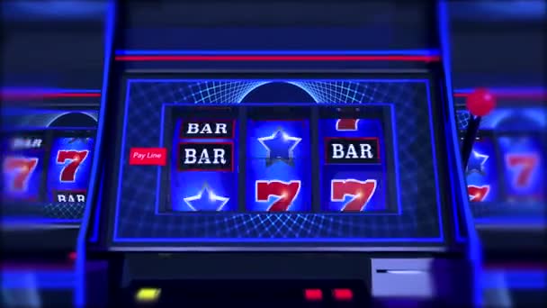 Spinnen Las Vegas Stijl Slotmachines Gerenderde Animatie — Stockvideo