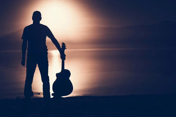 Guitarist Silhouette Concept — Stock Photo, Image