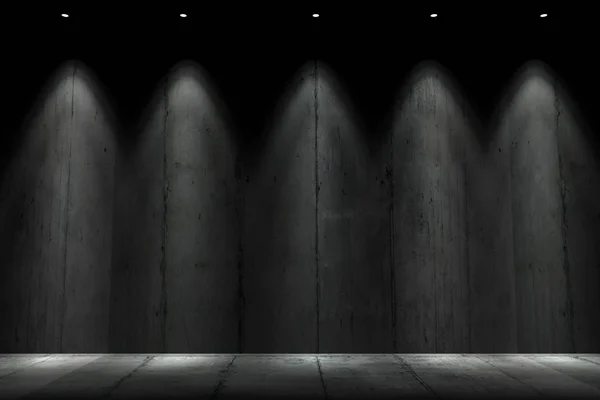 Dark Illuminated Concrete Wall — Stock Photo, Image