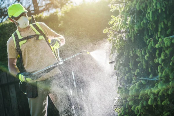 Bekämpningsmedel växter sprutning — Stockfoto