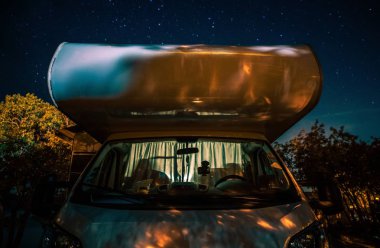 Night in RV Camper Van clipart