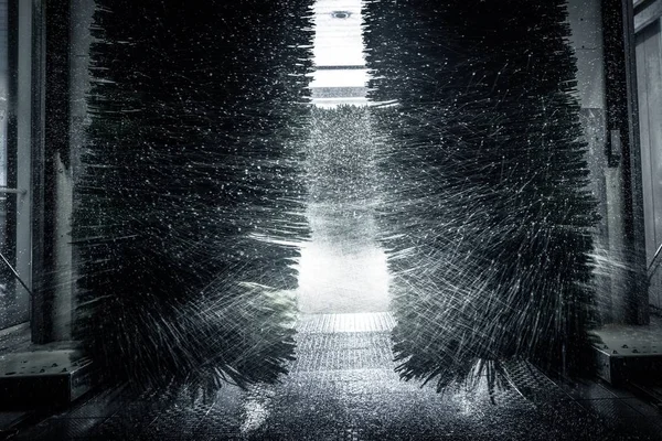 Spinning Car Wash Brushes — Stock Photo, Image