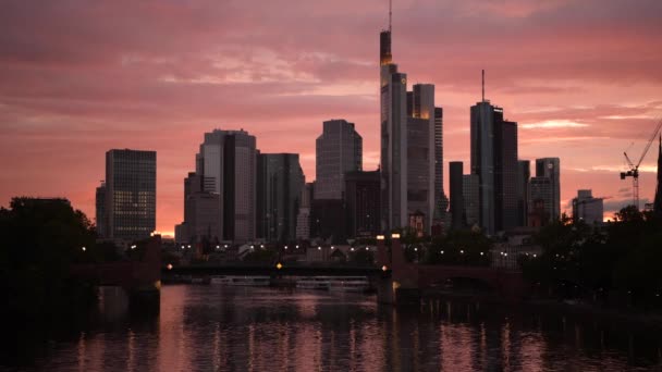 Hessen staat Duitsland. Het centrum van Frankfurt am Main — Stockvideo