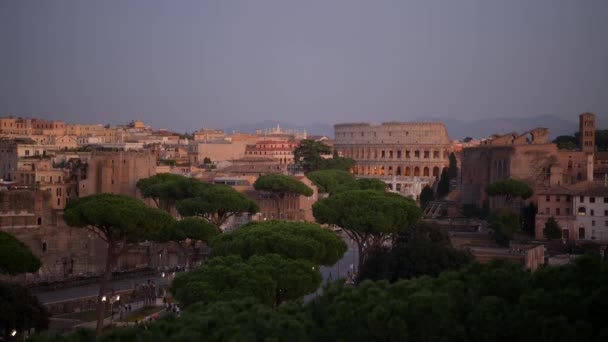Lazio Bölgesi 'nin İtalyan başkenti. Roma Şehri Panorama — Stok video
