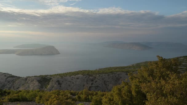 Adriatiska havets solnedgång landskap. Sommardestination. Norra Kroatien, Europa. — Stockvideo