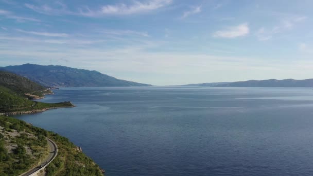 Itinerario paesaggistico costiero croato nel nord della Croazia . — Video Stock