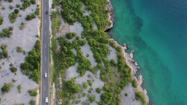 Vacances d'été. Côte croate et route panoramique . — Video
