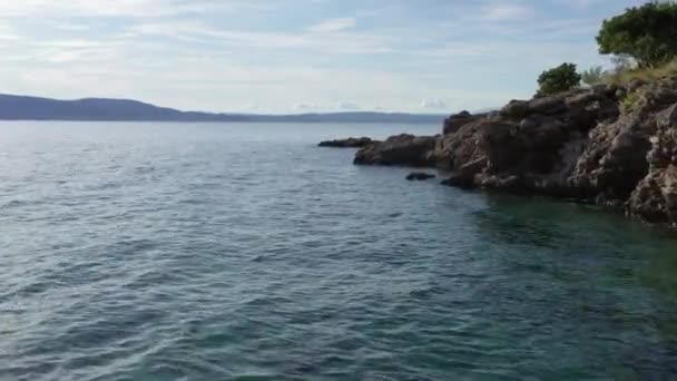 Mer Adriatique croate Paysage. Mer Méditerranée Côte . — Video