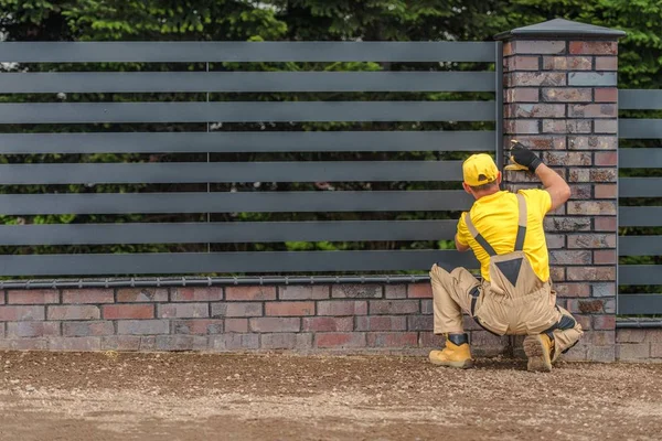 Μεταλλικά πάνελ Fence Building — Φωτογραφία Αρχείου