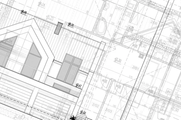 Plán projektu domu — Stock fotografie