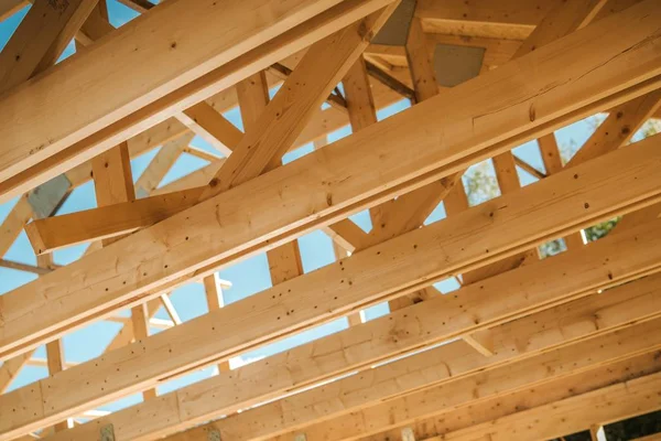 Construcción de techos de madera — Foto de Stock