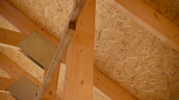 屋面木梁组合 屋面业主题 — 图库视频影像
