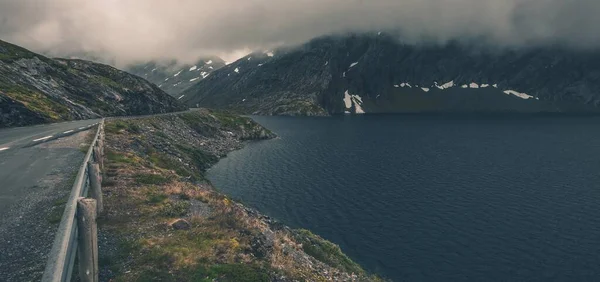 Scénická Norská Alpská Cesta Jezery Jihozápadní Oblast — Stock fotografie