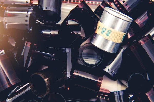 Stapel Von Film Negativen Nahaufnahme Foto Konzept Der Analogen Fotografie — Stockfoto