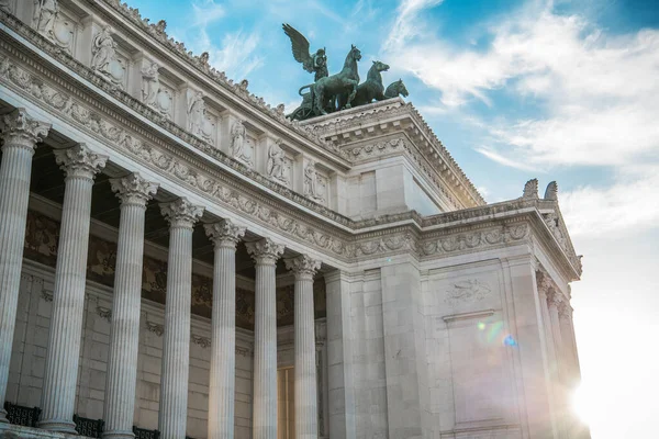 Victor Emmanuel National Monument Sculptures Chariots Roof — Stock Photo, Image