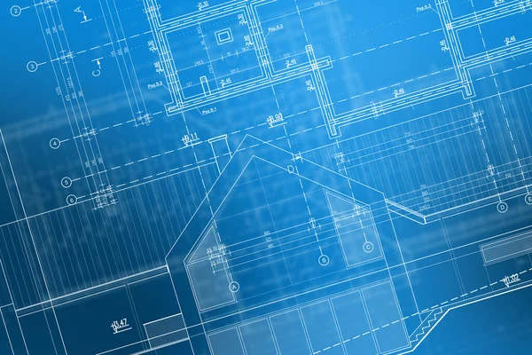 Blueprint Technical Drawing Of Newly Designed House