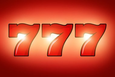 Şanslı Numara 7, Kırmızı Parlak Arkaplanda 3 kez tekrarlandı.. 