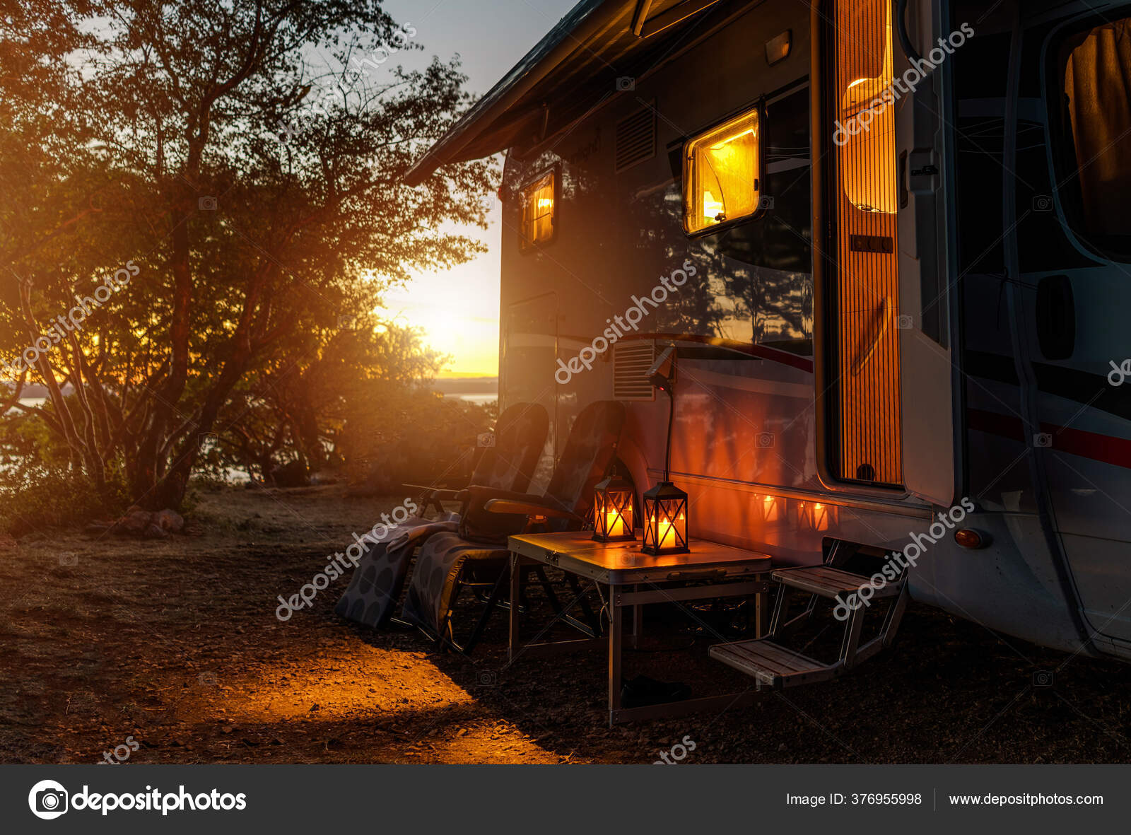 Road Trip Adventures Calm Warm Night Camping Camper Van Outdoor
