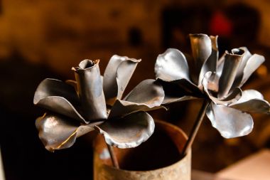Flowers from metal, blacksmith. clipart