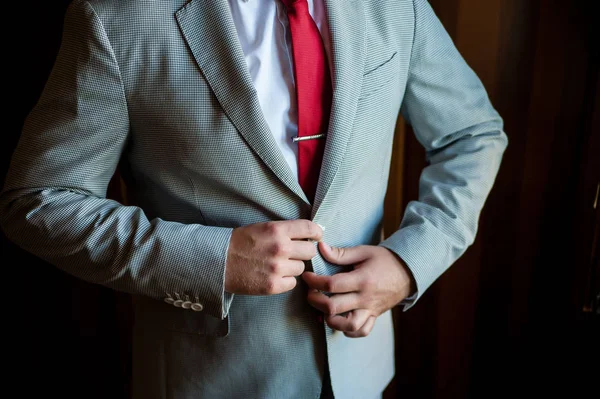 The man button jacket, groom, business — Stock Photo, Image