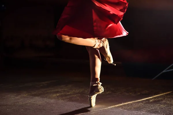 La ballerina mostra gambe e punte . — Foto Stock