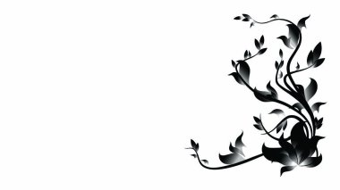 Siyah ve beyaz çiçek süsleme