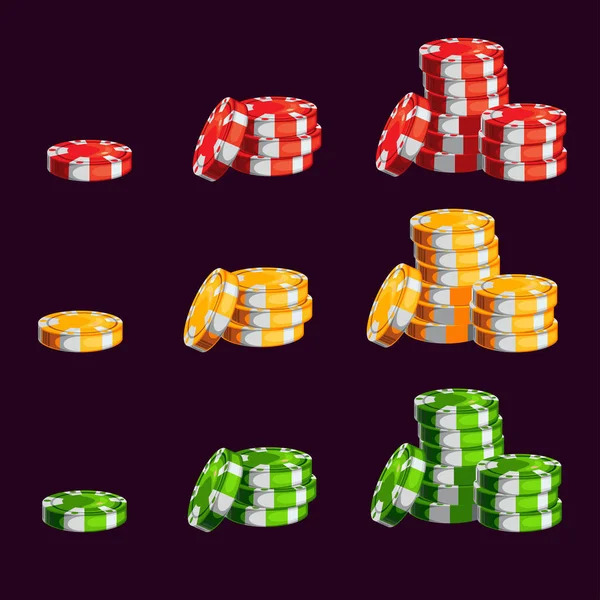 Cartoon-Casino-Chips — Stockvektor