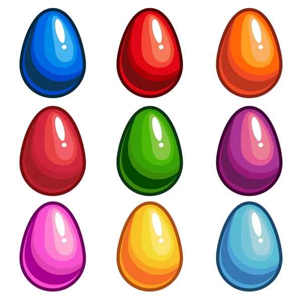 Un ensemble d'œufs colorés — Image vectorielle
