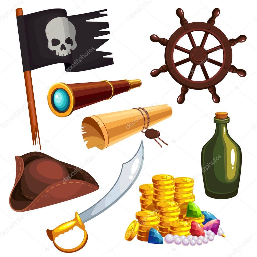 Set of pirate elements