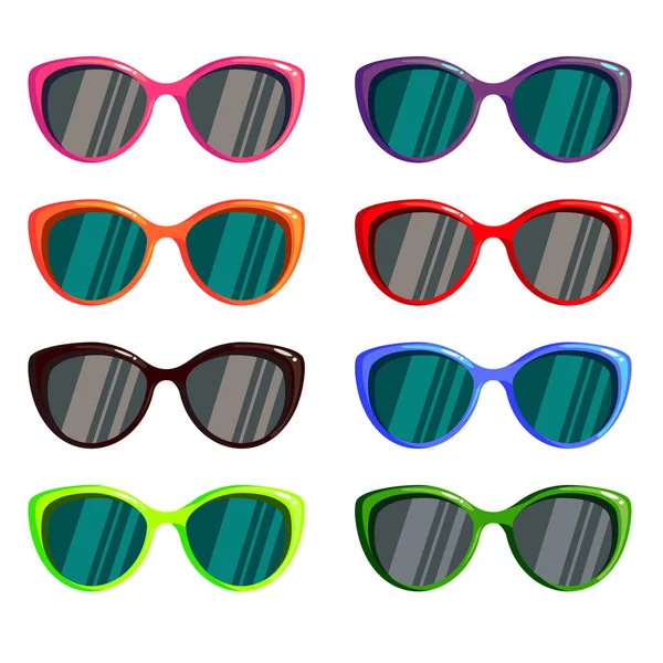 Un conjunto de gafas de colores para el sol — Vector de stock