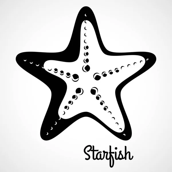 Logo étoile de mer noire — Image vectorielle
