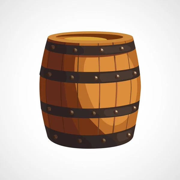 Desenhos animados barril de madeira — Vetor de Stock