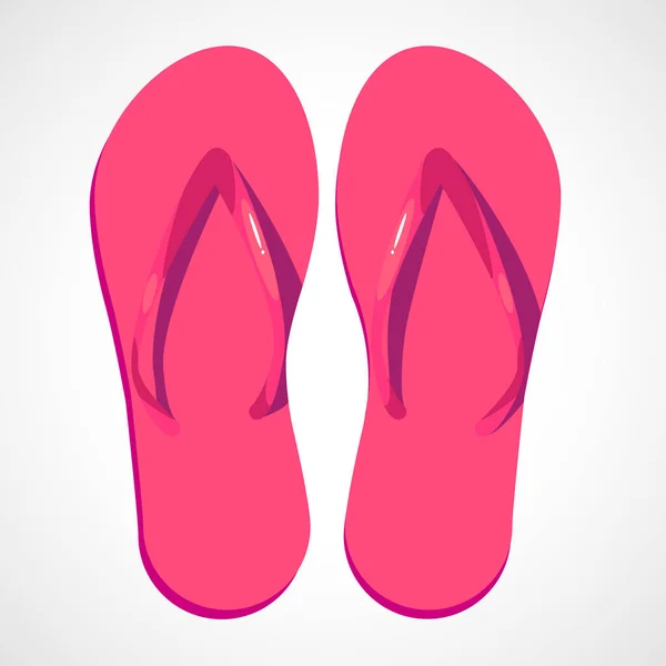 Cartoon roze strand slippers — Stockvector