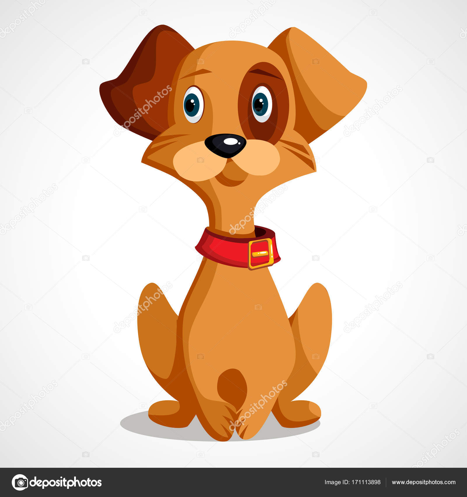 Illustration Avec Un Petit Chien Jaune Image Vectorielle