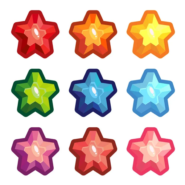 Set de estrellas de cristal de colores — Vector de stock