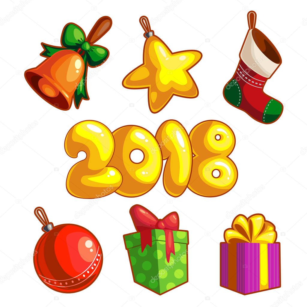 Set of New Year Ornaments