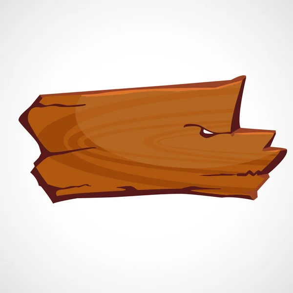 Signo de madera marrón de dibujos animados — Vector de stock