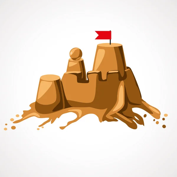 Dessin animé château de sable — Image vectorielle