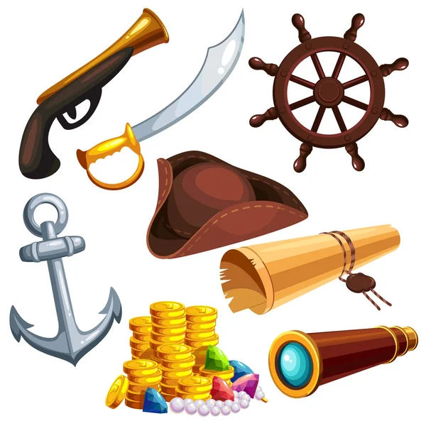 Zbiór rzeczy pirata — Wektor stockowy