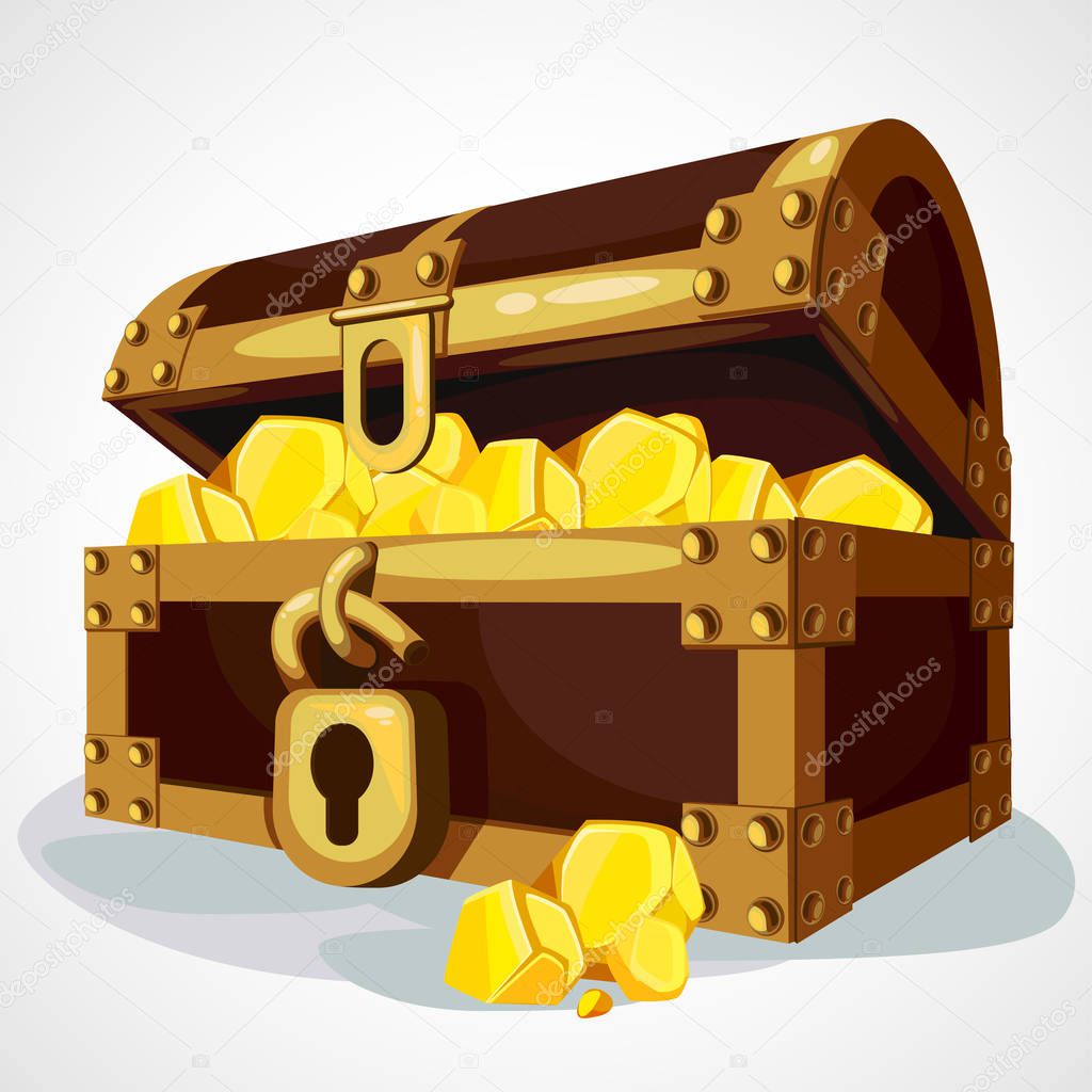 Cartoon chest full of gold