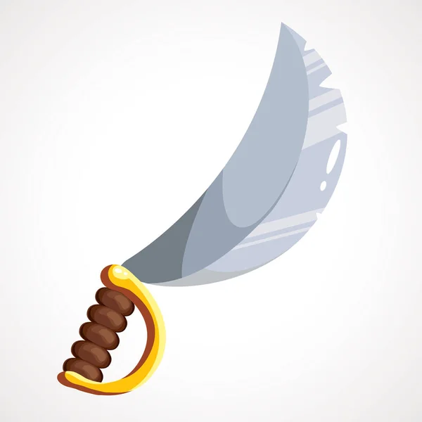 Cartoon large épée de pirates. Un hochet de sabre. Illustration vectorielle . — Image vectorielle