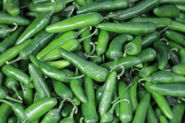 Yeşil biberlere yakın çekim, manzara modu