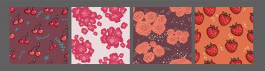 Bahar çiçeği çiçek arka plan - sorunsuz çiçek Shabby Chic desenleri - vektör kümesi