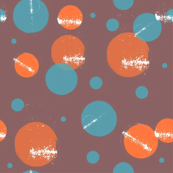 Modèle vectoriel géométrique abstrait avec cercle bleu orange. style de mode doodle. Papier d'emballage textile fond. image répétée. dessin à la main — Image vectorielle