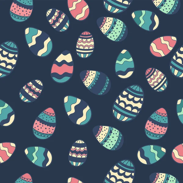 Пасхальные яйца бесшовный узор. для праздничного дизайна с надписью "Счастливой Пасхи". Ручной рисунок для обоев, текстиля, ткани и бумаги . — стоковый вектор